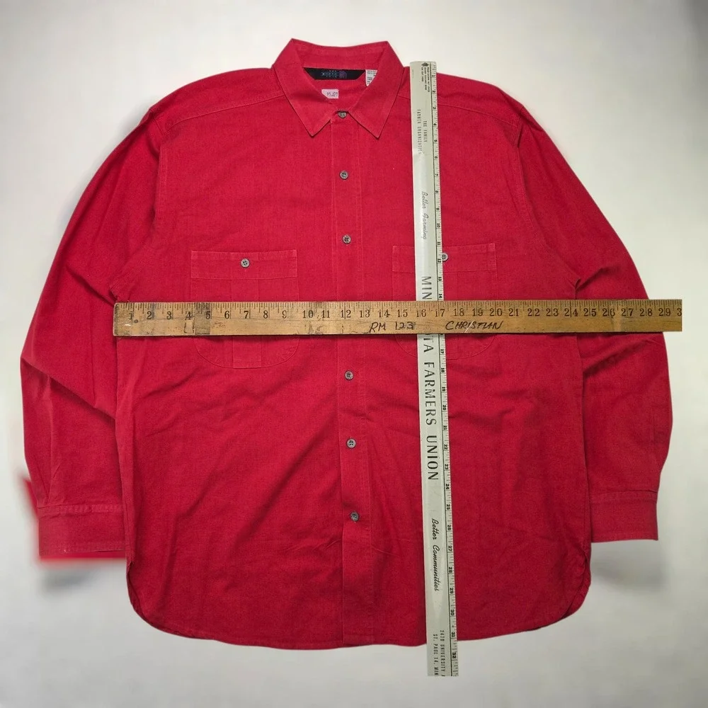 VTG The North Face Button Down Shirt Red Mens Sz M/L Canvas Long Sleeve TNF GORP